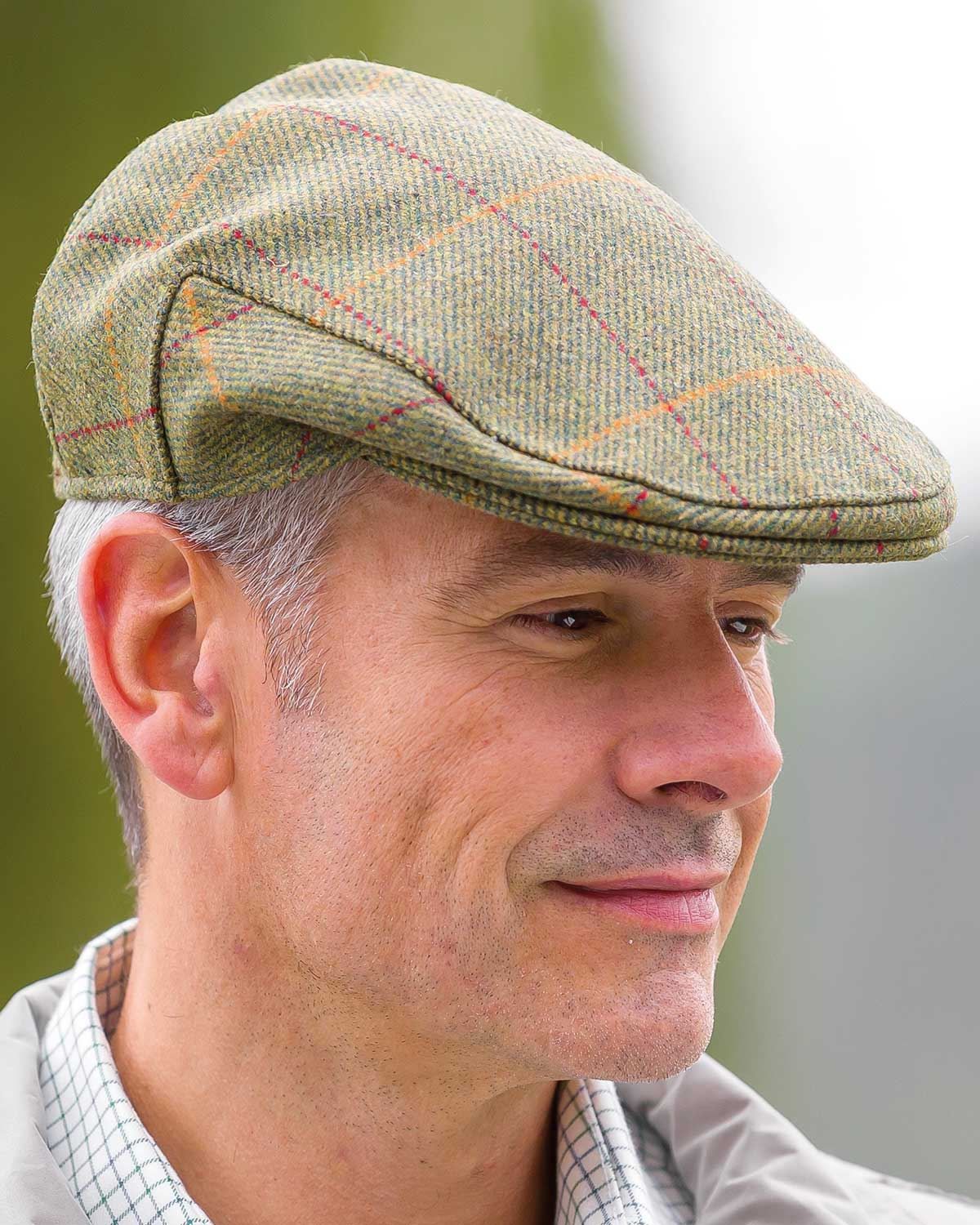 Tweed Flat Cap Showerproof pure wool tweed cap fully lined